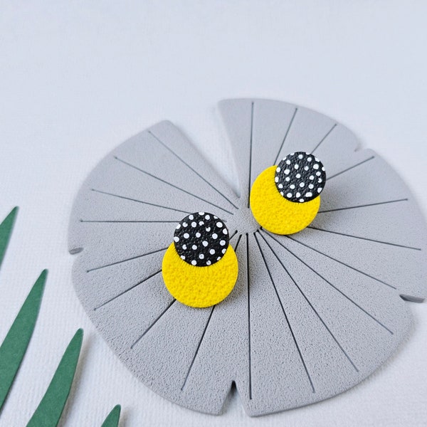 Small yellow polymer clay studs