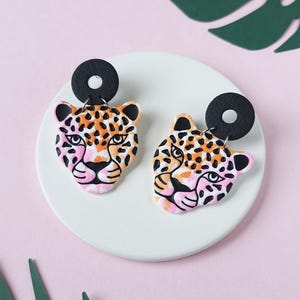 Statement Jaguar Polymer Clay Earrings