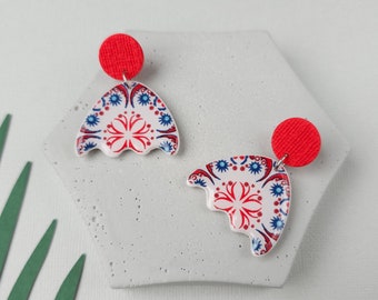 Cute red statement earrings