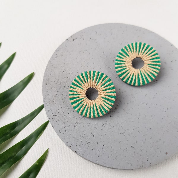 Statement earrings, Hoop polymer clay jewelry