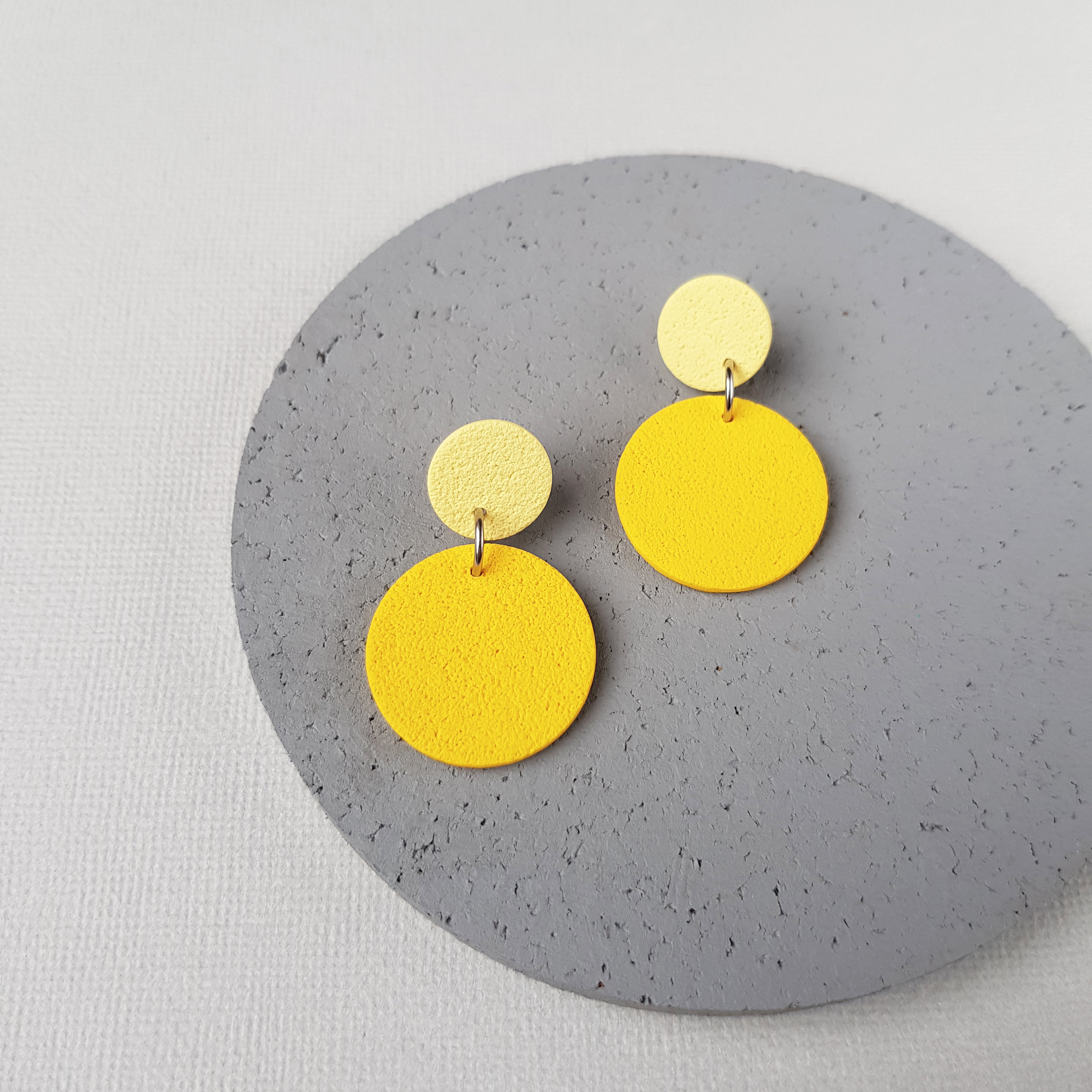 Yellow polymer clay earrings deals