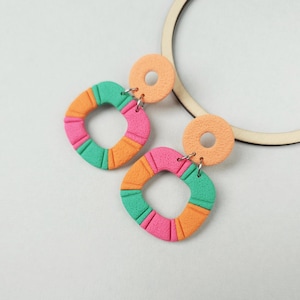 Bold Colourful Polymer Clay Earrings