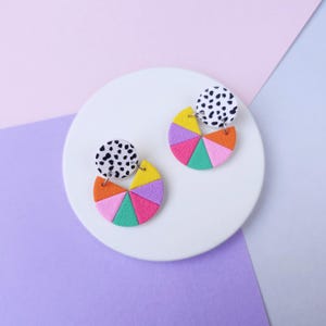 Colourful Bold Polymer Clay Earrings