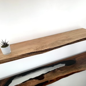 White Oak Live Edge Floating Shelf: Rustic Wall Decor