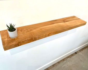 Big Leaf Maple Floating Shelf with Brackets | Dimensional Wood Shelves | Wall Decor | Rustic Shelves