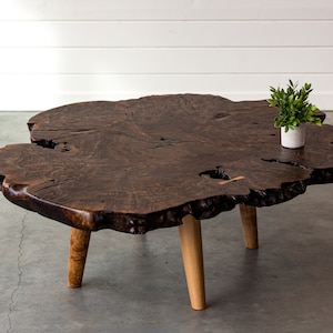Handmade Burled Oregon Black Walnut Live Edge Coffee Table