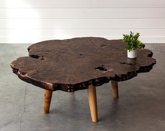 Handmade Burled Oregon Black Walnut Live Edge Coffee Table