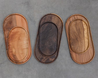 Wood Serving Tray | Handmade | Wooden Plate | Walnut | Maple | White Oak