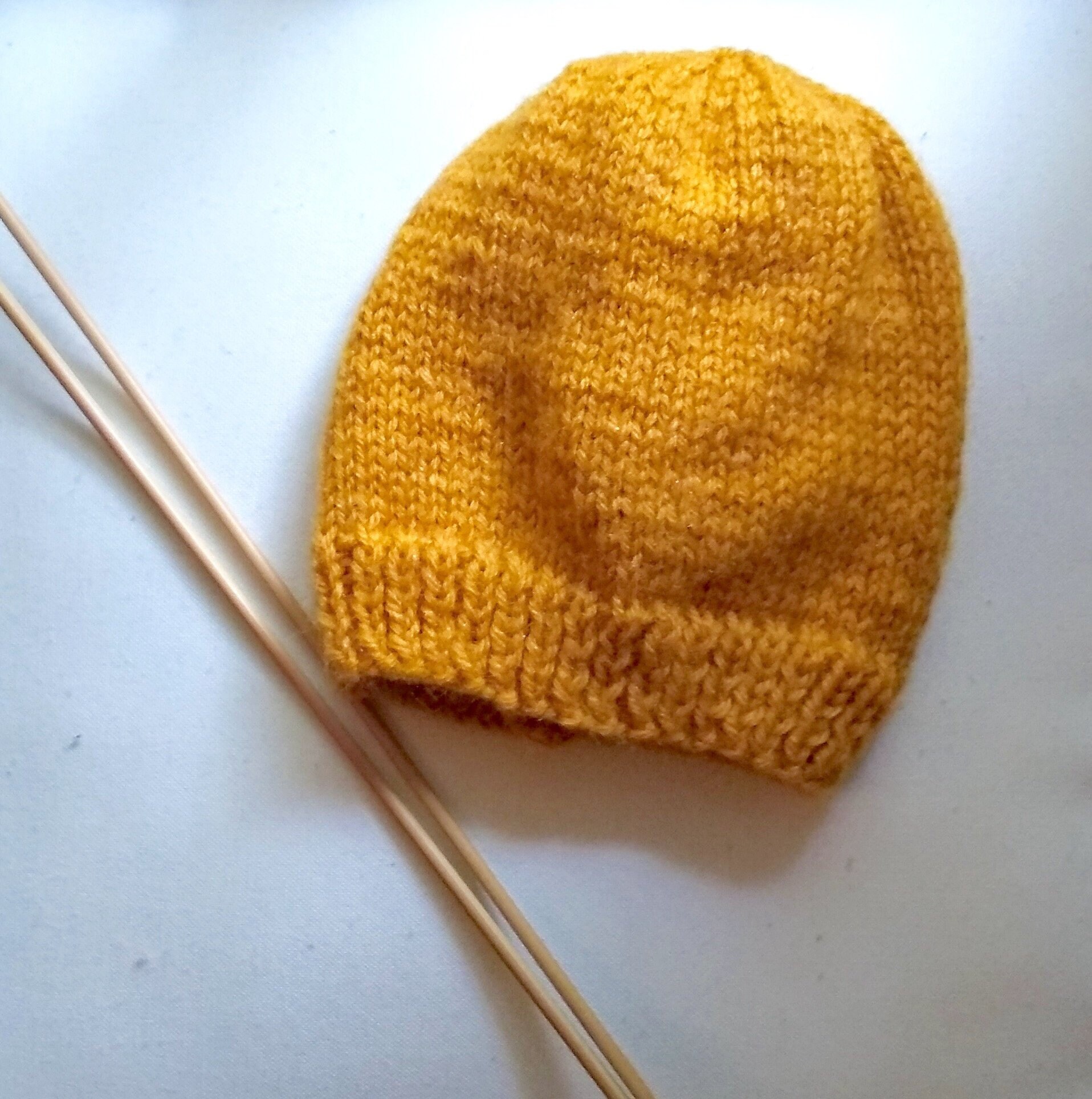 mustard baby beanie