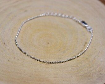 Silberkettchen - Silber Armband - Kugeln facettiert 1.2 mm breit - 16 - 19 cm - Schmuck Sterling Silver 925 - Kügelchen Armband - Geschenk