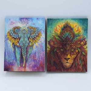 Blocco note quaderno elefante leone A6 - ecologicamente sostenibile organico - riciclaggio rifiuti - regali colorati scrittura souvenir motivo floreale amore