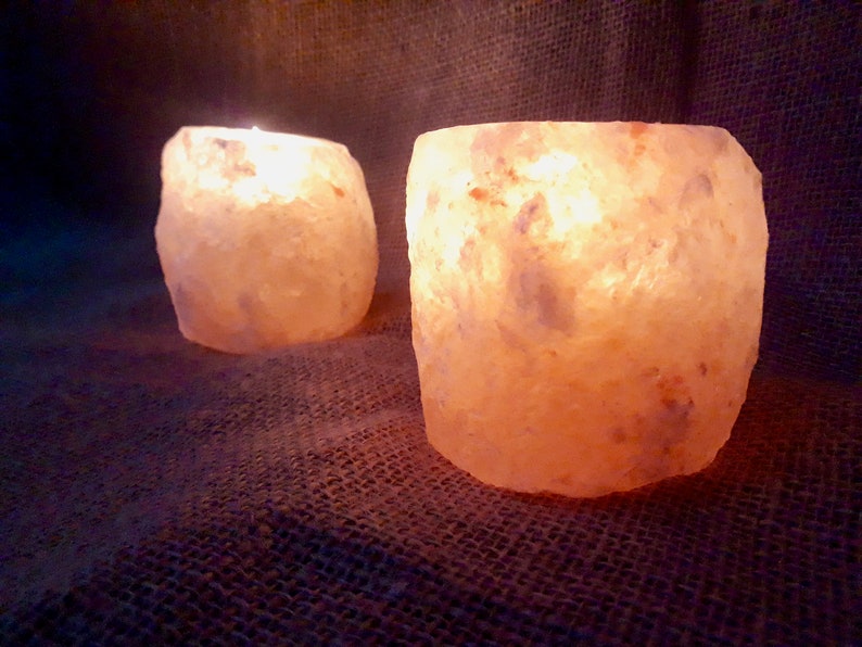 Pink Himalayan Salt Tea Light Holder Relaxation Etsy UK