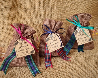 Mini Mulled Cider Spice Party Favours for Christmas or Winter Weddings - Personalised to suit your unique celebration