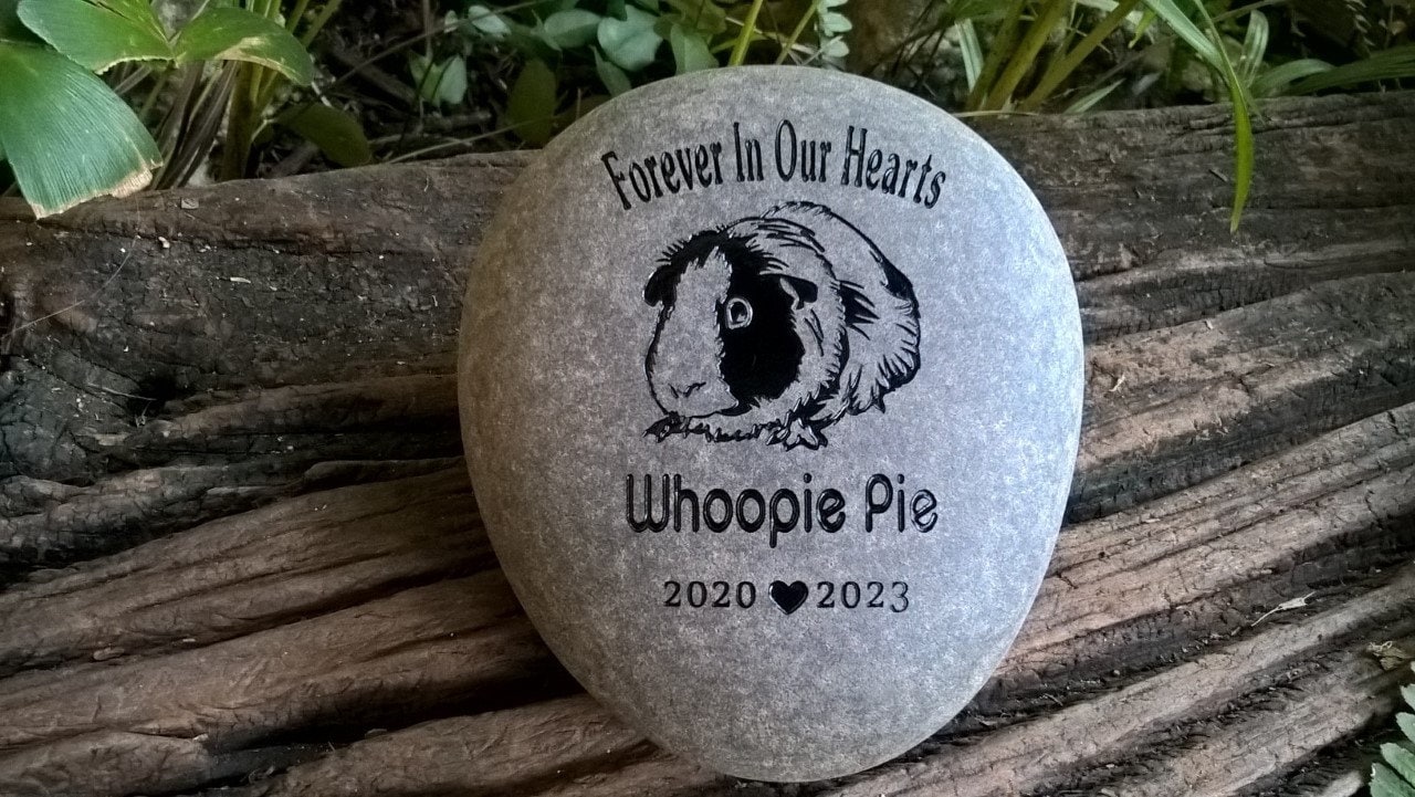 Engraved Guinea Pig Memorial Stone Personalized Pet Loss Gift