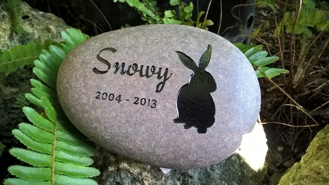 3 to 4 RABBIT MEMORIAL STONE Personalized Pet Etsy