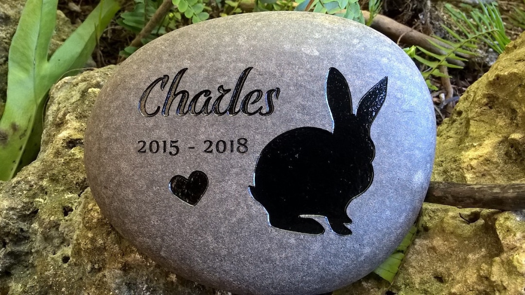 Personalized Rabbit Memorial Stone: Hand-engraved Pet Loss Remembrance ...