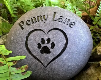 Personalized Pet Memorial Stone:  Hand-Engraved Pet Loss Keepsake