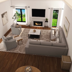 Full Interior Design Service: Single Room E-Design (280 sq ft max)