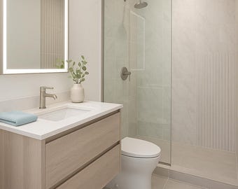 Bathroom/ Powder Room Interior Design Service, (Rendering + Mood Board), E- Design