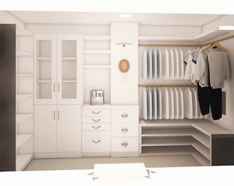 Custom Closet Design: Virtual Interior Design (Digital Rendering)