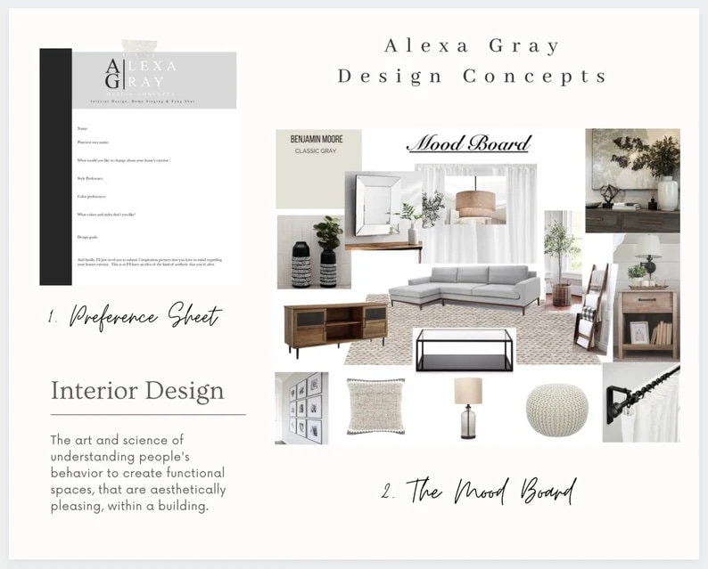 Custom Kitchen Mood Board – Virtual Interior Design Service - Etsy