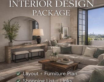 Interior Design Service- Custom Interior Design, Mood Board, Floor Plan, Paint Palette Consultation, Home service