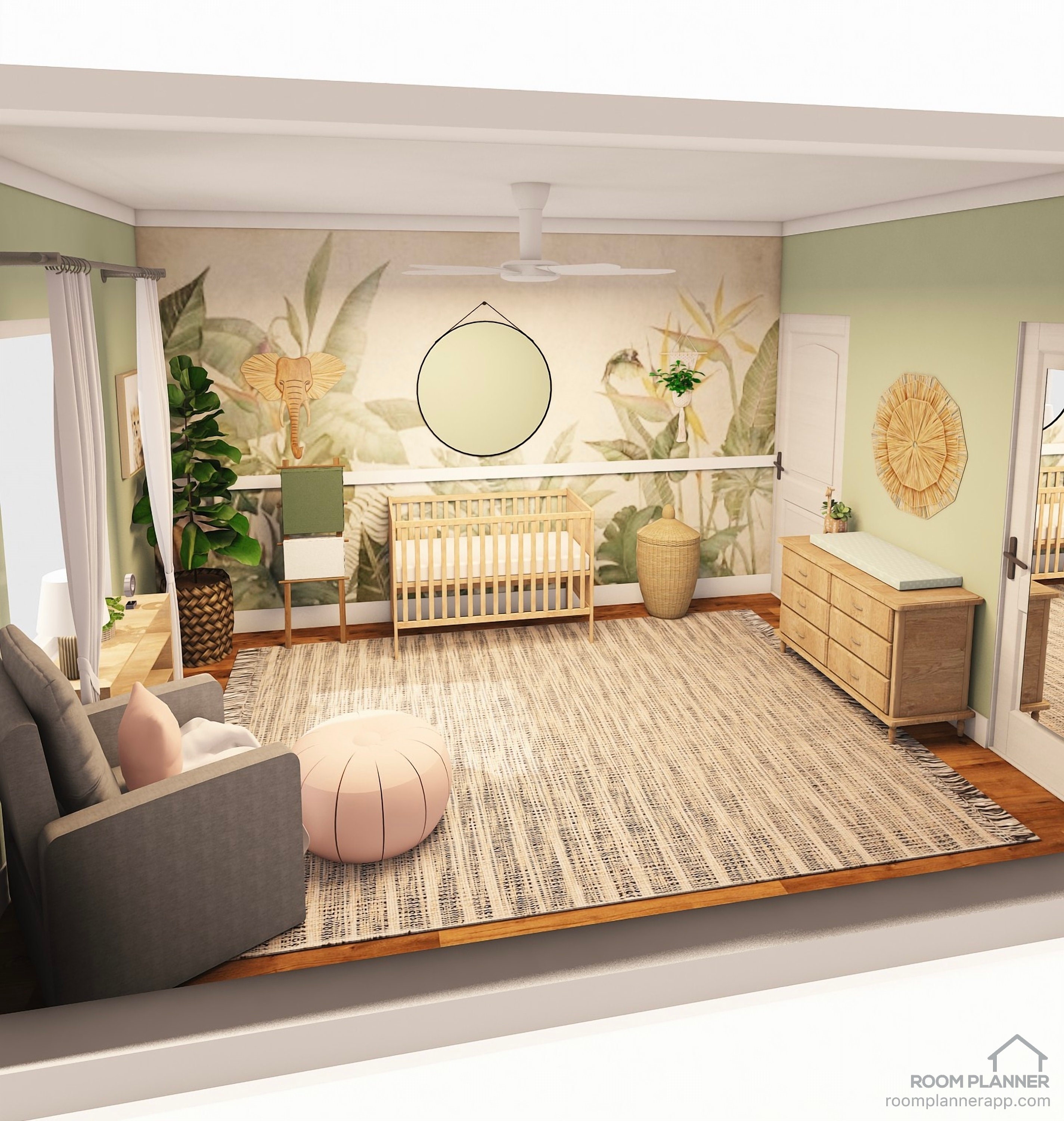 Custom Nursery Interior Design Service, (rendering + Mood Board), E ...