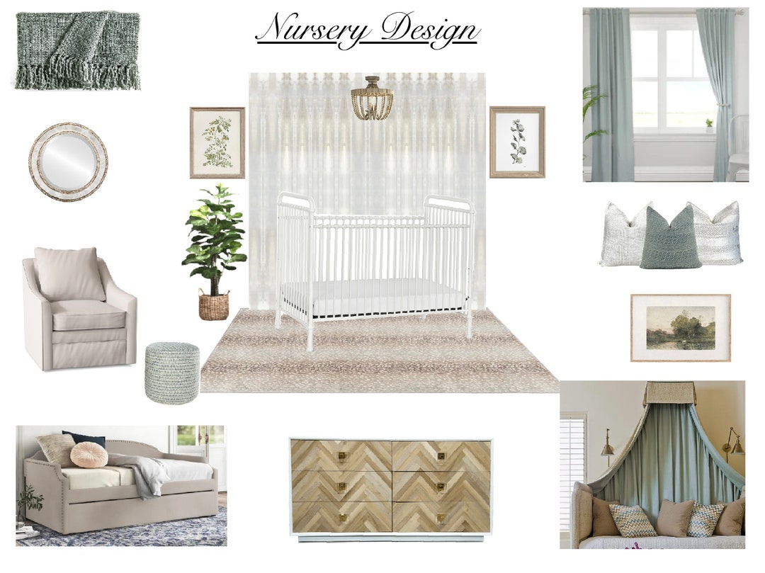 Nursery Mood Board Design Service: Virtual Interior Decor - Etsy