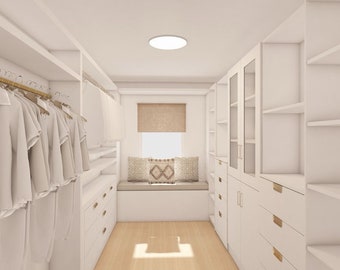 Virtual Closet Design: Custom Digital Rendering (Under 60 sq ft)