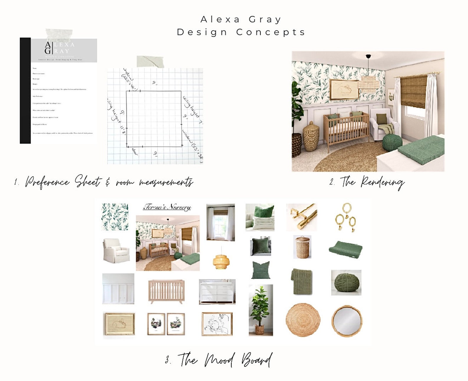 Custom Nursery Interior Design Service, (rendering + Mood Board), E ...