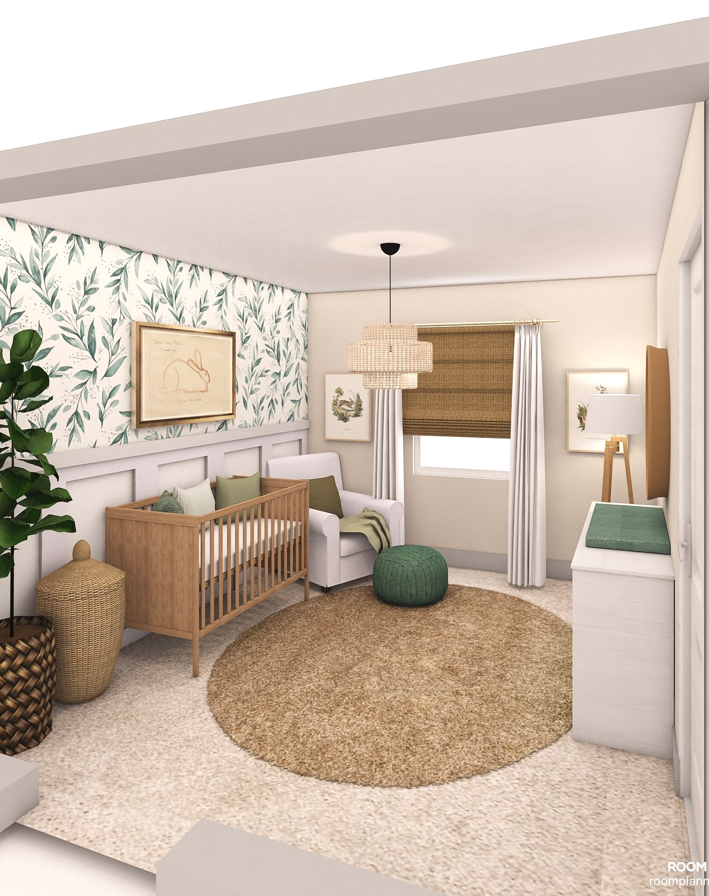 Nursery & Kids Room Interior Design, Rendering, Mood Board and Shopping ...