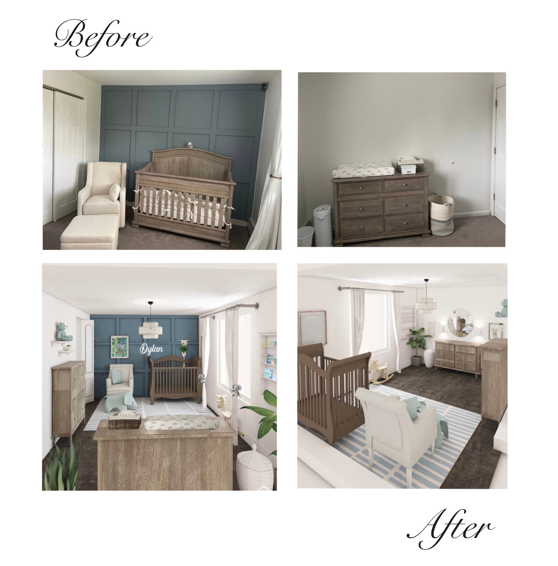 Custom Nursery Interior Design Service, (rendering + Mood Board), E ...