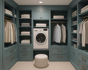 Closet Design Custom designed, (VIRTUAL Design Only)- Parts, Sourcing and Installation not included