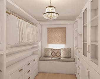 Custom Closet Design: Virtual Interior Design (Digital Rendering)