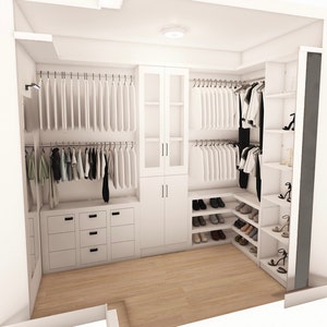 Virtuelles individuelles Schrankdesign (Nur VIRTUELLES Design!) – Teile, Beschaffung und Installation NICHT INBEGRIFFEN!