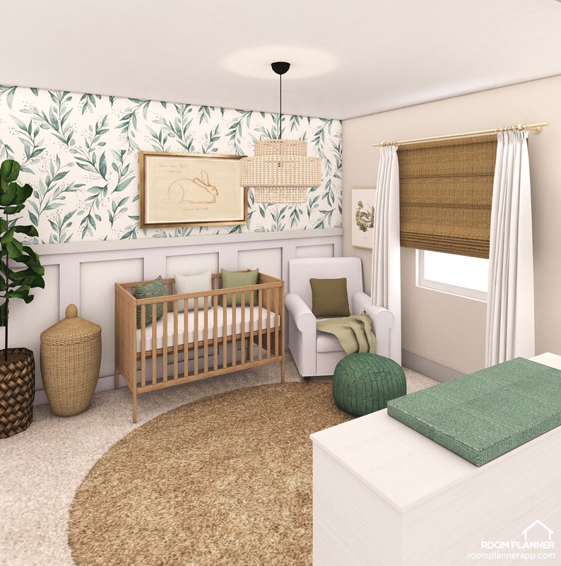 Nursery & Kids Room Interior Design, Rendering, Mood Board and Shopping ...