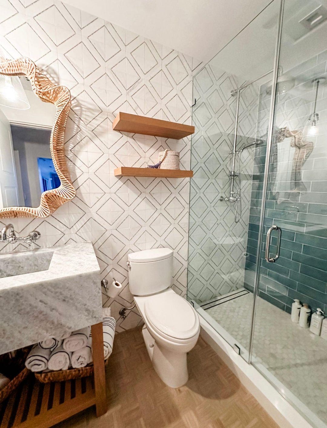 Bathroom/ Powder Room Interior Design Service, (rendering + Mood Board ...