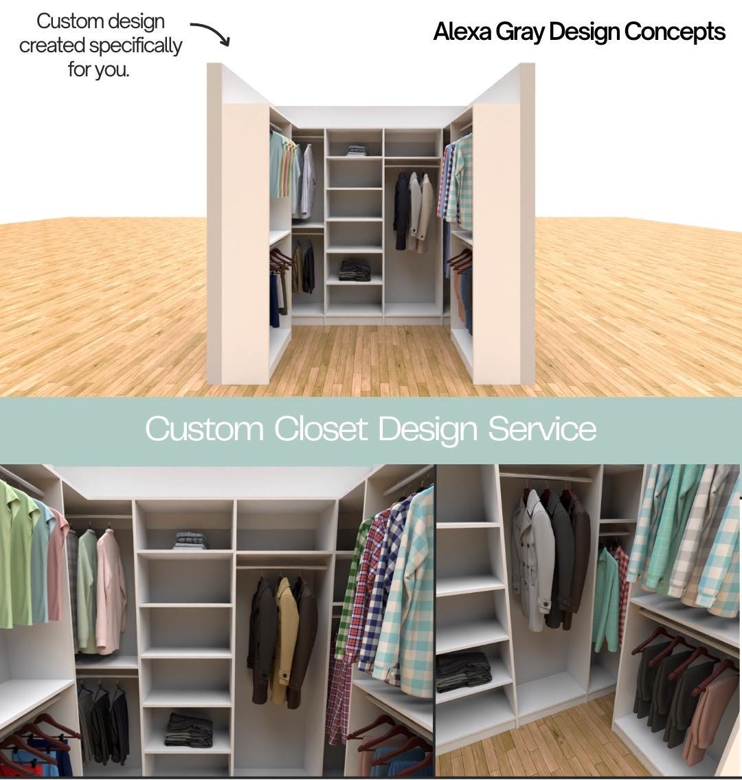 Virtual Closet Design Service: Custom Digital Rendering - Etsy