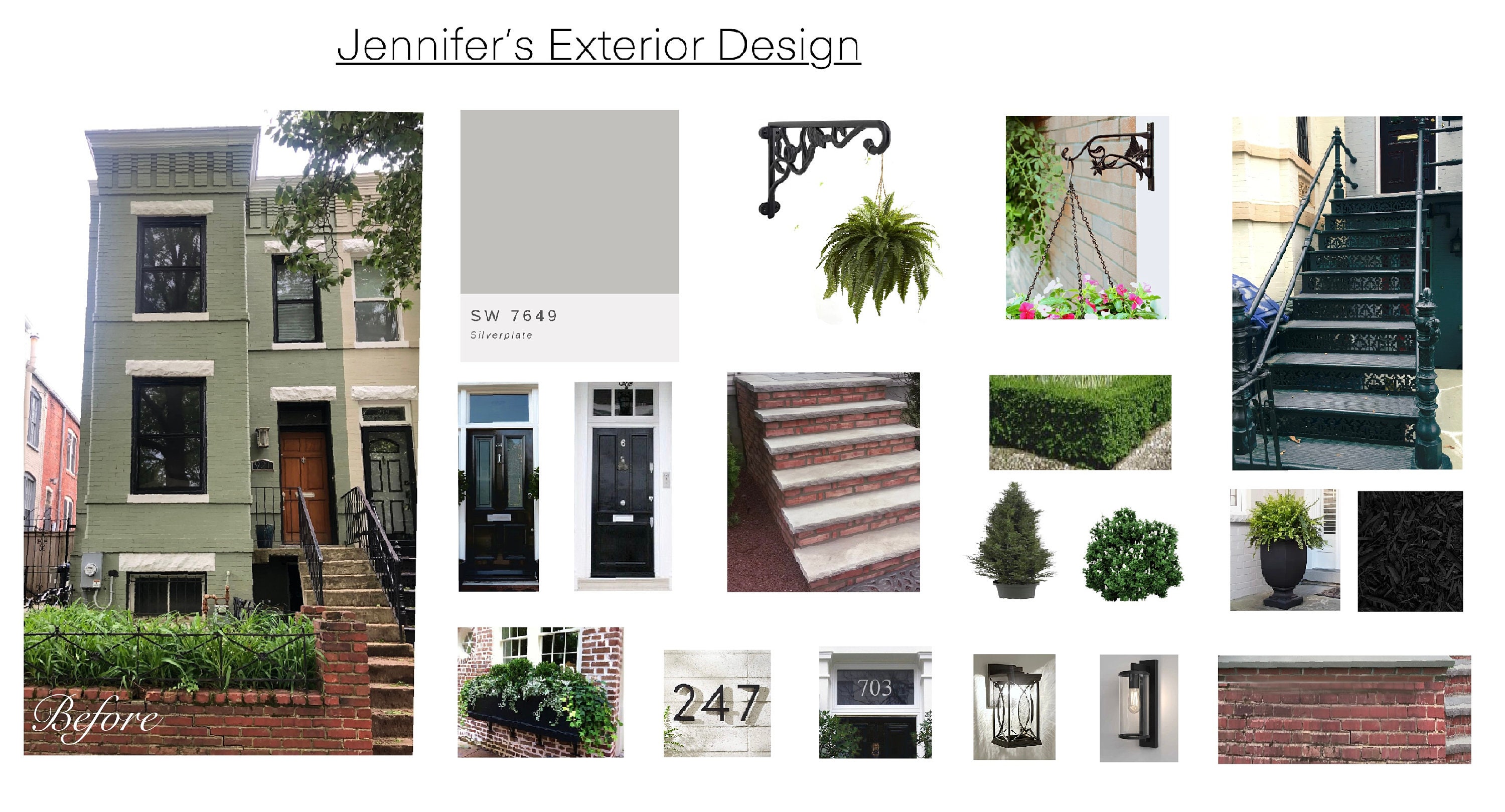 Exterior Design Curb Appeal Concept Board rendering/ Sourcing is NOT ...