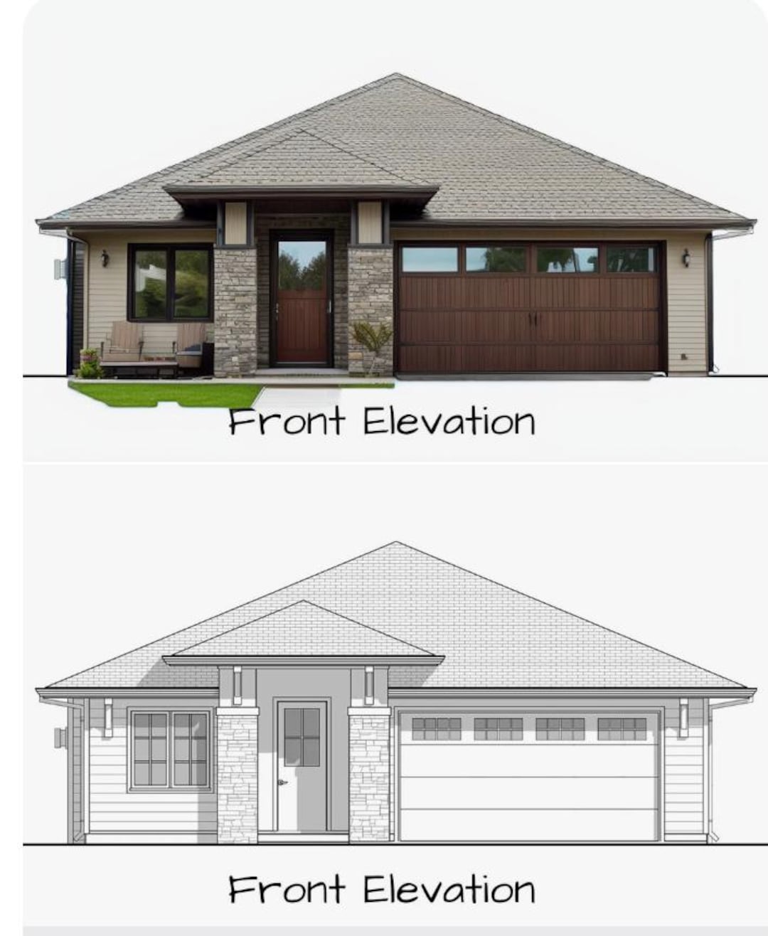 Blueprint Rendering 1 Rendering, Exterior House Rendering, Digital ...