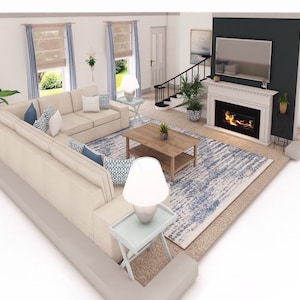 Interior Design Full Service- (Rendering + Mood Board & Shopping List), Virtual Design