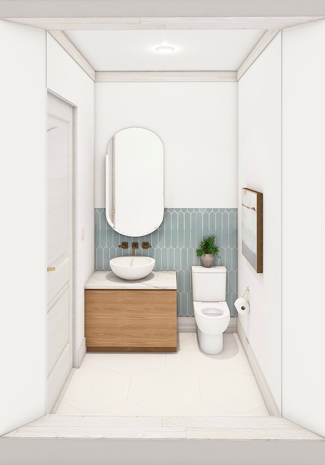 Powder Room, Interior Design Service, (design + Mood Board) - Etsy