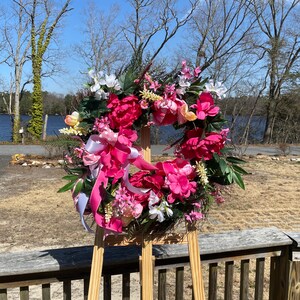Fuchsia and Pink Peony Wreath, Pink Spring Peony Wreath, Pink Summer Peony Wreath, Mothers Day Wreath, Wedding Gift, Housewarming Gift.