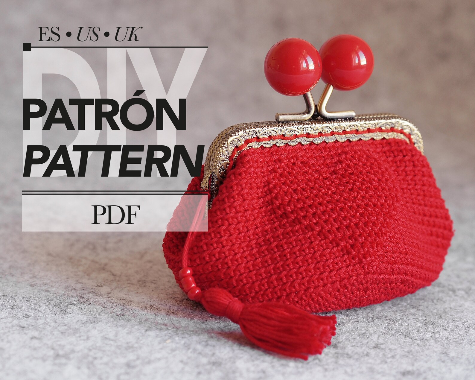 crochet heart coin purse
