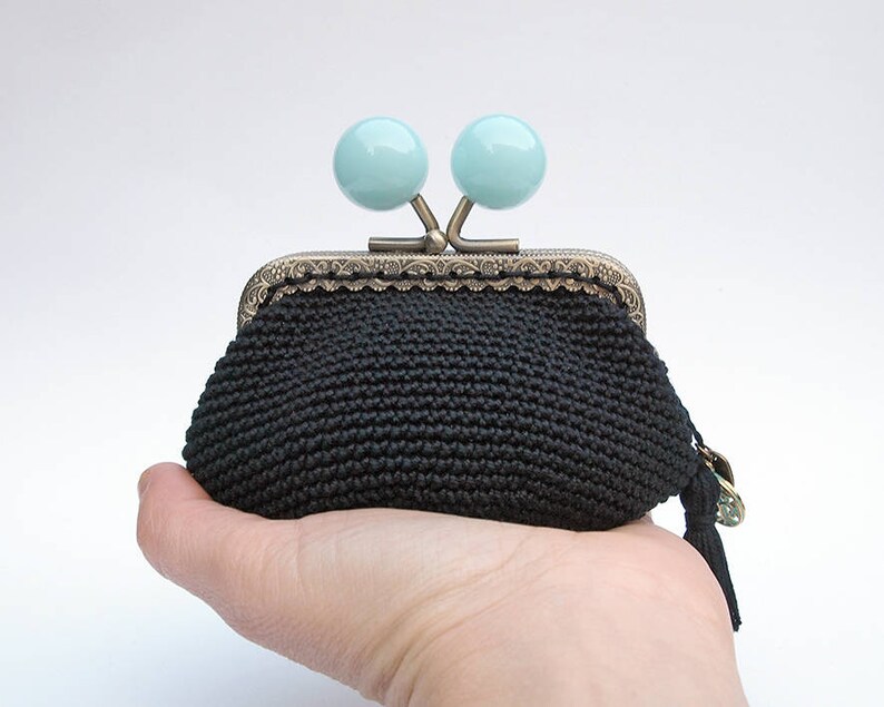 black coin purse everyday woman accessory Vintage style woman coin purse everyday small coin purse vintage style black coin purse