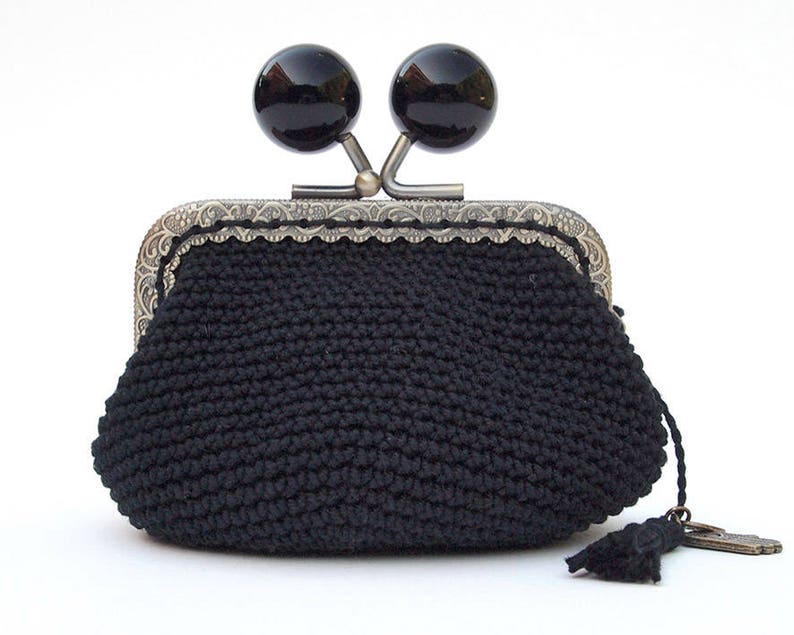 black coin purse everyday woman accessory Vintage style woman coin purse everyday small coin purse vintage style black coin purse