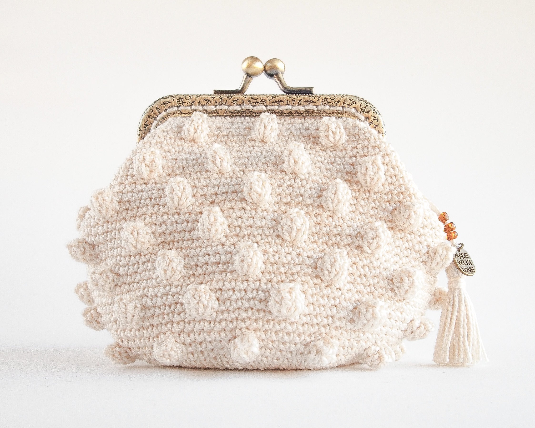 Woman clasp crochet card holder stylish bag organizer best | Etsy