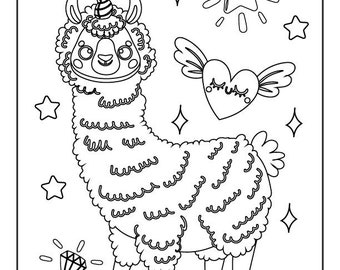 10 Cute Llama Themed Coloring Pages!