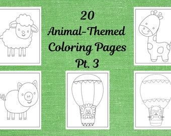 20 Cute Animal-Themed Children's Coloring Pages -Pt. 3