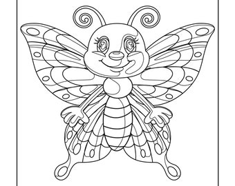 20 Butterfly Themed Coloring Pages for kids - Digital Download